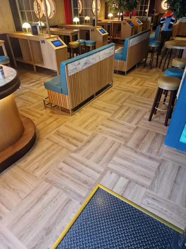LVT around a bar