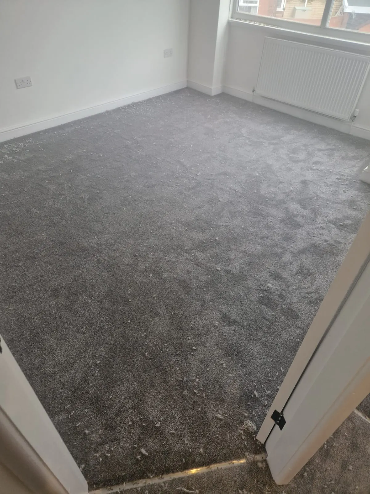 Grey carpet in a bedroom