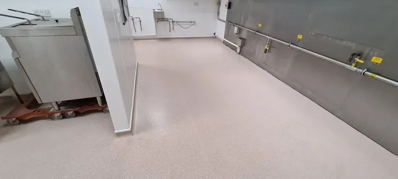 Safety vinyl round the prep area