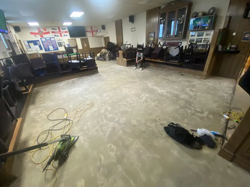 The base cleared and ready for preparation