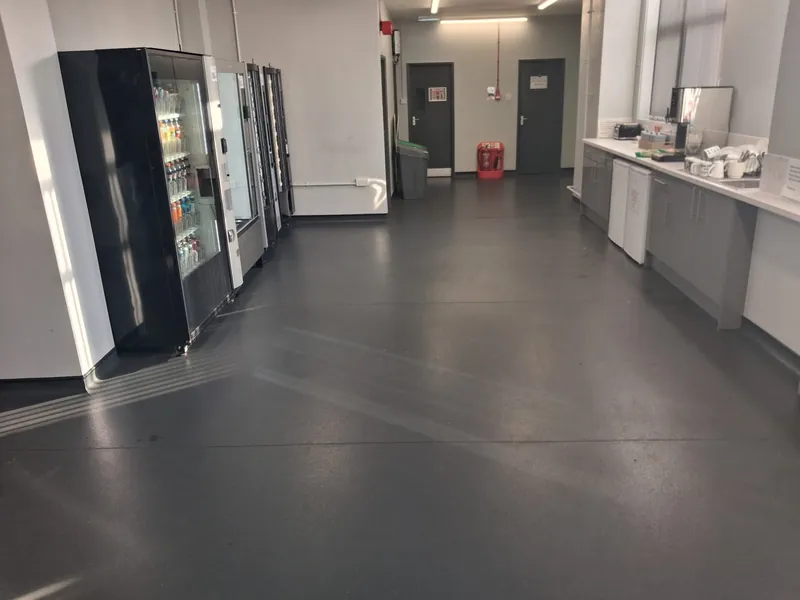 Tea point and vending area in non-slip safety vinyl